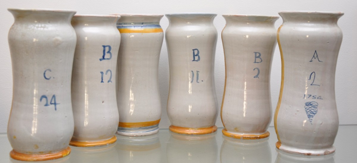 6 Albarelli in maiolica Francesco Saverio Grue (1731-1806 circa) -photo-2