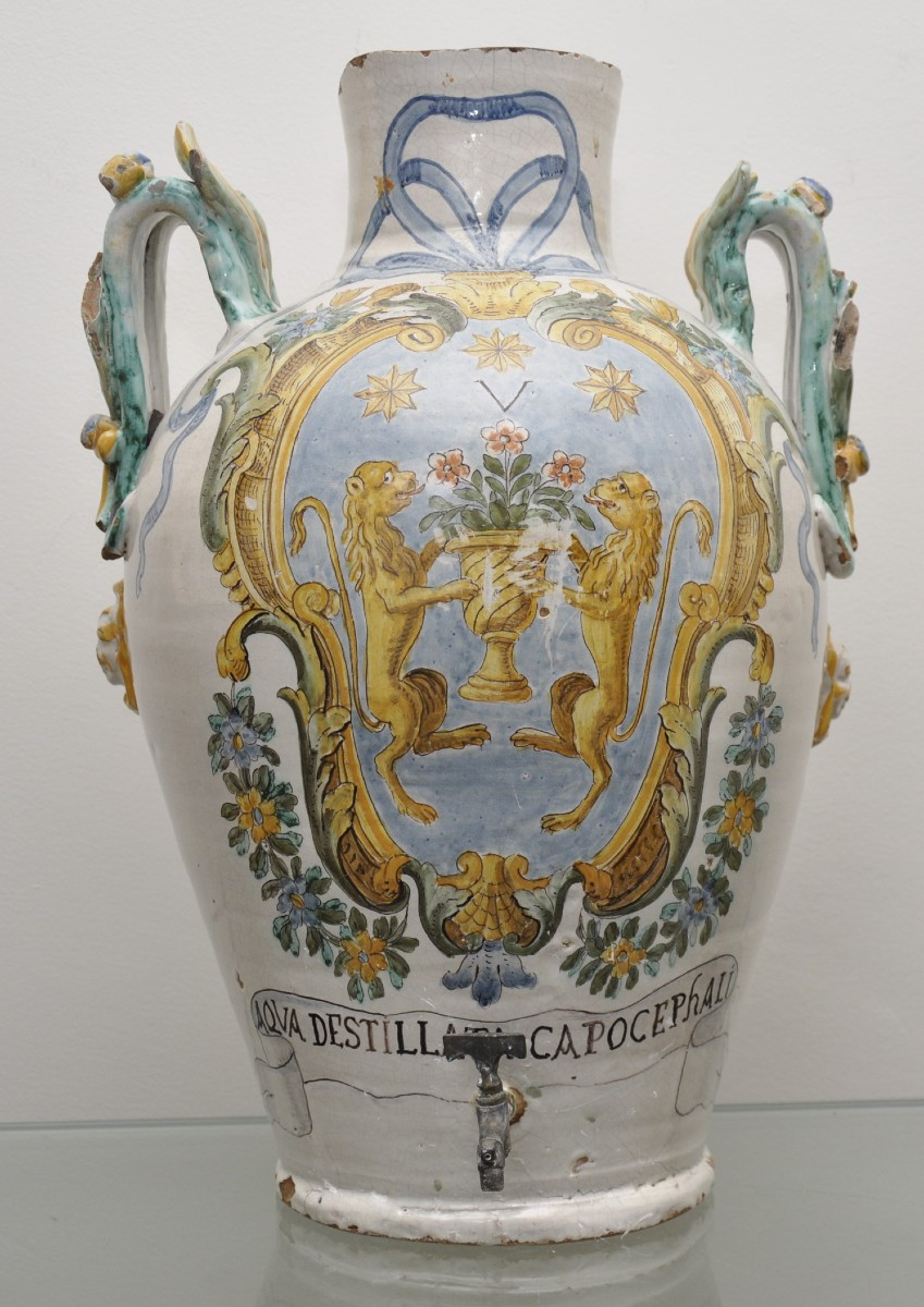 Grande vaso in maiolica Napoli 1773