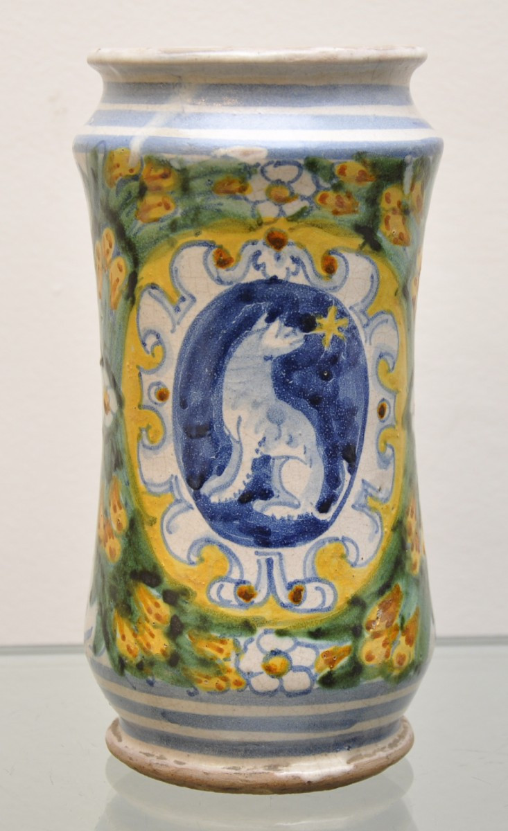 Albarello in maiolica di Trapani
