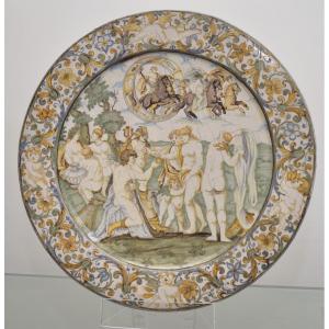 Grande piatto in maiolica di Castelli, Berardino Gentile il vecchio