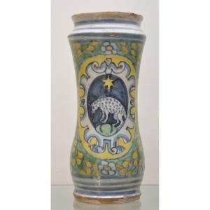 Albarello in maiolica di Trapani