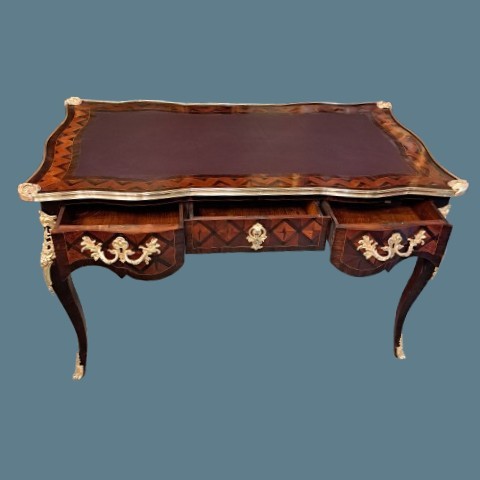 SCRIVANIA INTARSIATA IN PALISSANDRO E NOCE EPOCA NAPOLEONE III-photo-3
