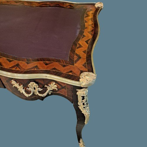 SCRIVANIA INTARSIATA IN PALISSANDRO E NOCE EPOCA NAPOLEONE III-photo-7