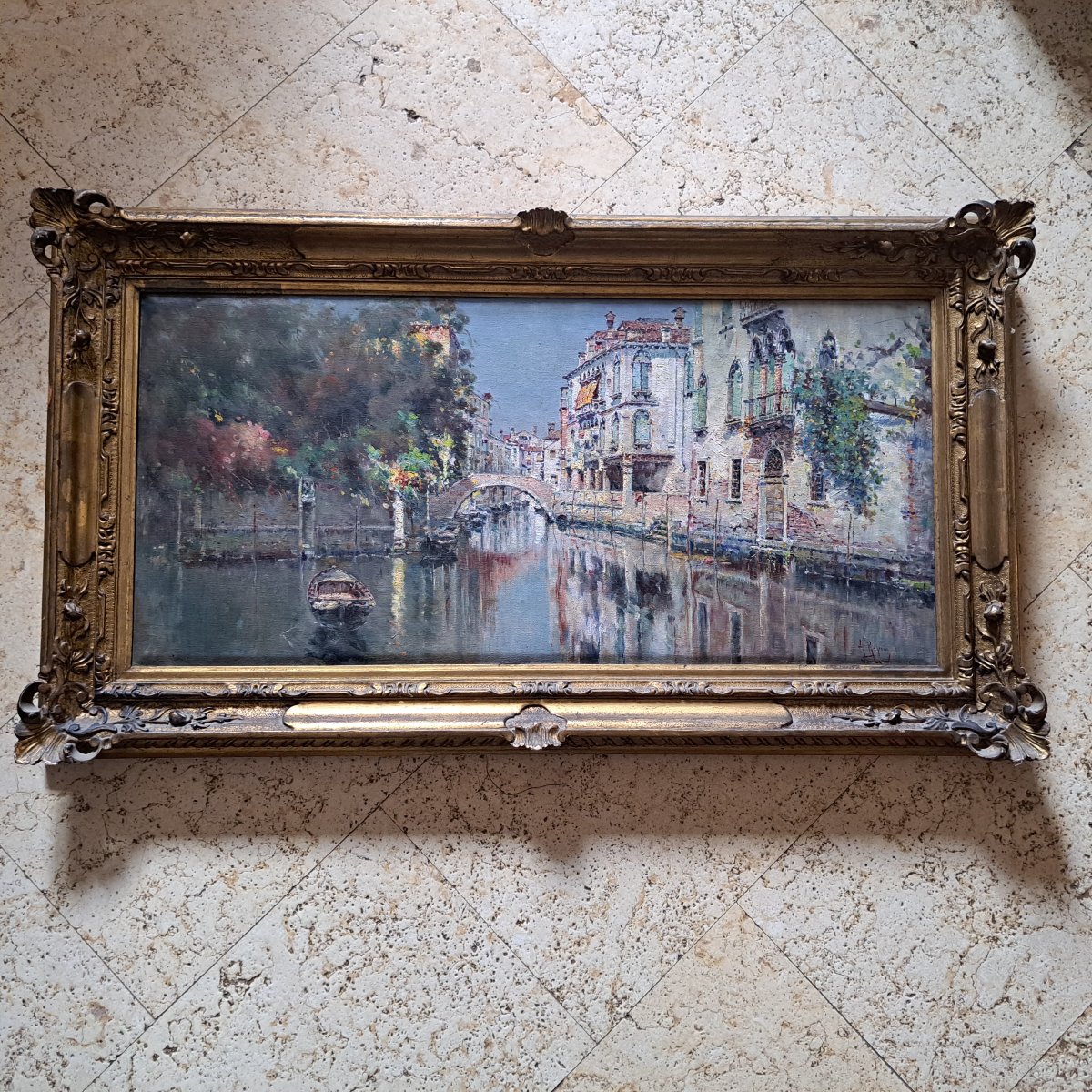 ANTICO DIPINTO DI ANTONIO MARIA DE REYNA MANESCAU ( 1859 - 1937 )-photo-1