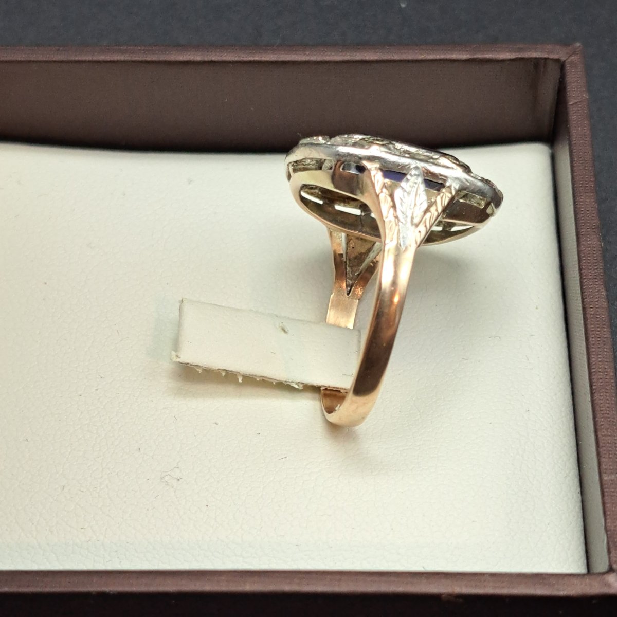 ANELLO ANTICO DEI PRIMI DEL XX IN ORO 14 K. E ARGENTO-photo-4