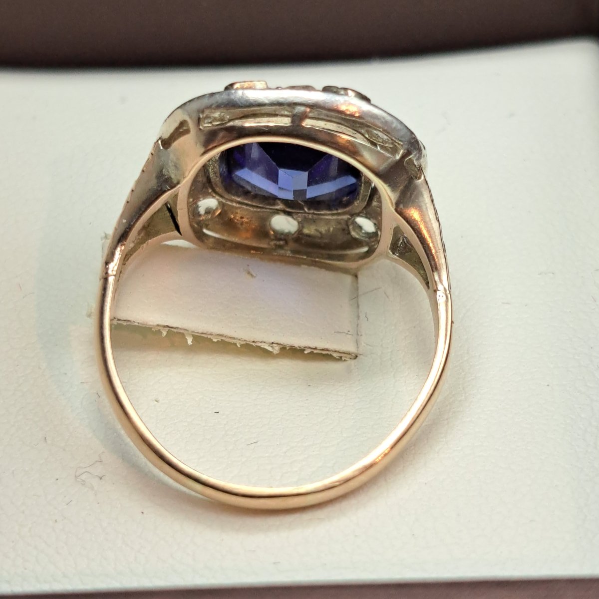 ANELLO ANTICO DEI PRIMI DEL XX IN ORO 14 K. E ARGENTO-photo-6