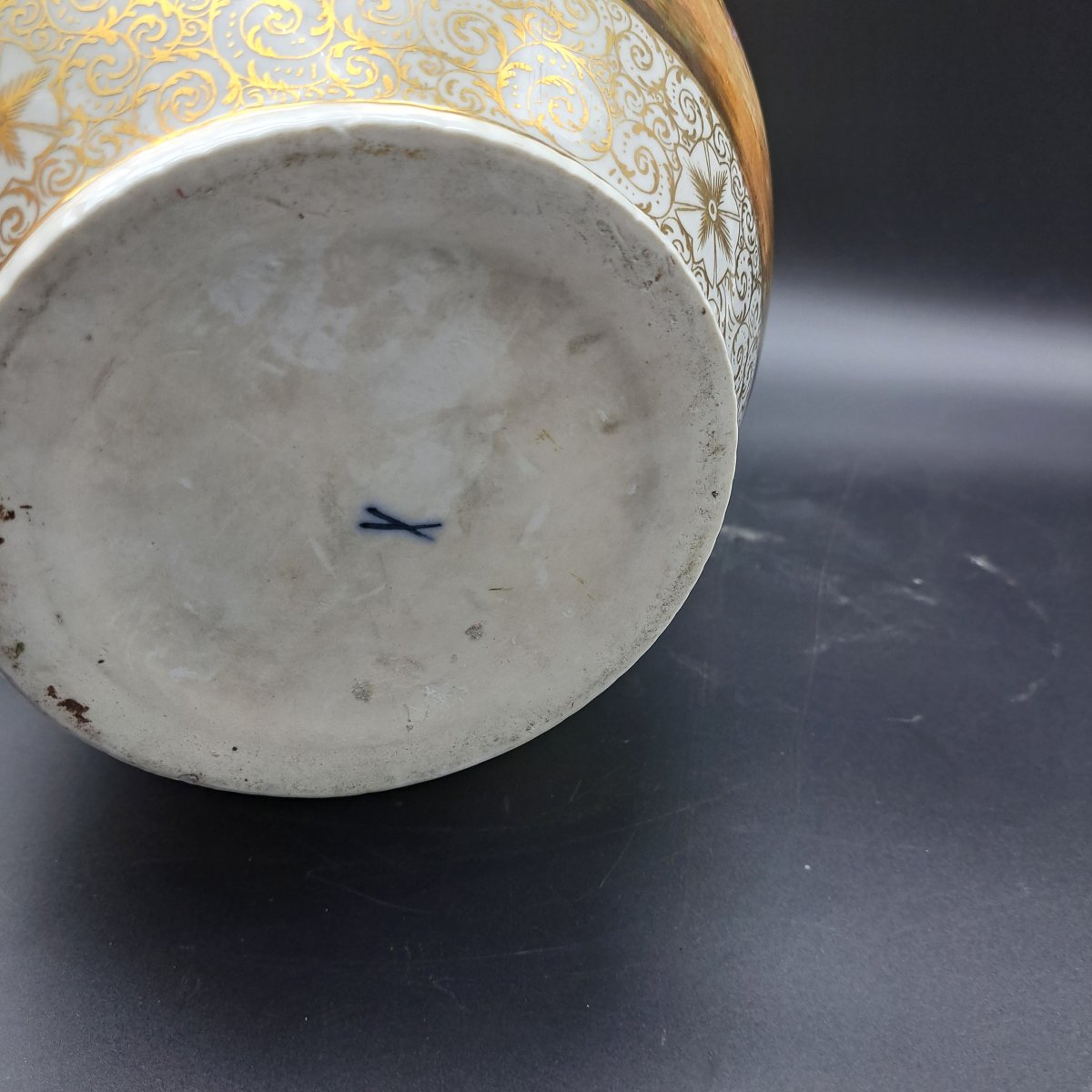 GRANDE COPPIA DI VASI CON COPERCHIO DEL XIX SECOLO PRODUZIONE DI MEISSEN-photo-3