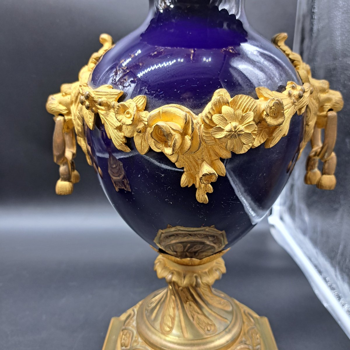 COPPIA DI CANDELABRI IN BRONZO DORATO E PORCELLANA DI SEVRES FRANCIA XIX SECOLO-photo-4