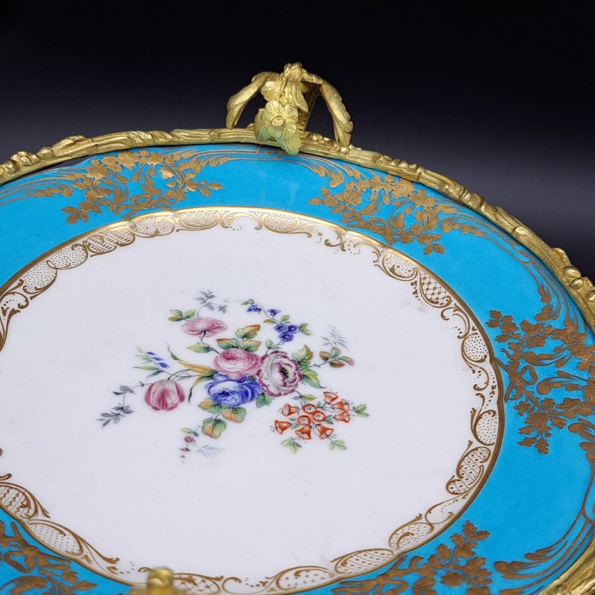 CENTROTAVOLA IN PORCELLANA DI SEVRES E BRONZO DORATO XIX SECOLO NAPOLEONE III-photo-4