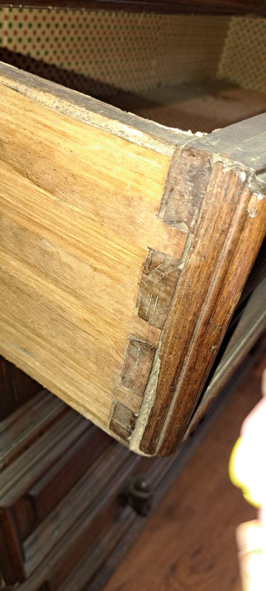 CASSETTONE A BAMBOCCI IN NOCE DELLA FINE DEL XVII SECOLO-photo-6