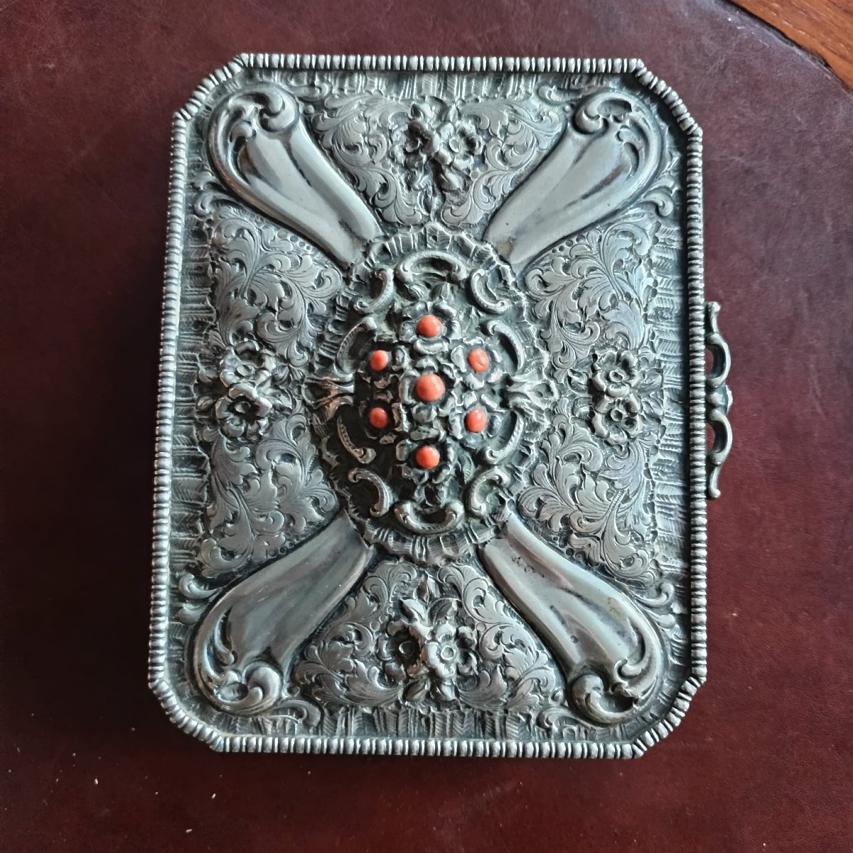 ANTICA SCATOLA PORTAGIOIE IN ARGENTO 800 DEL XX SECOLO-photo-7