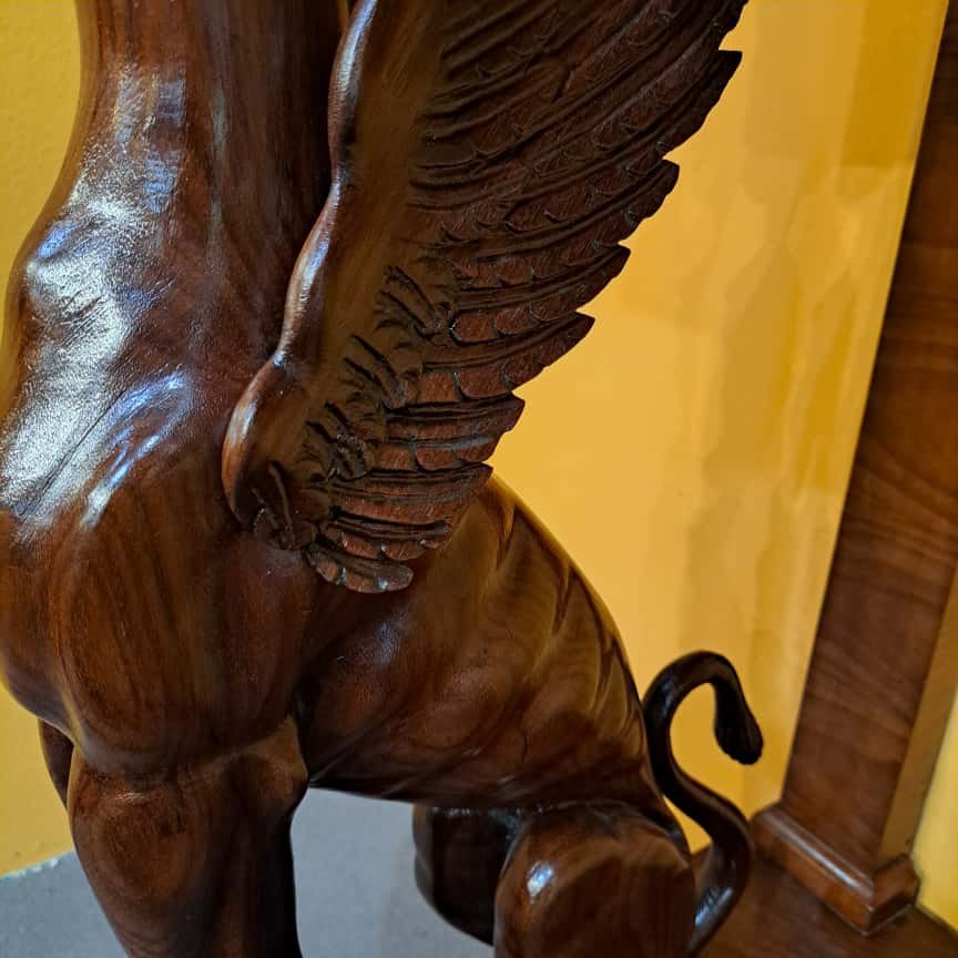 COPPIA DI CONSOLLE RETOUR D'EGYPT CON GRIFONI ALATI FINE DEL XVIII SECOLO-photo-7