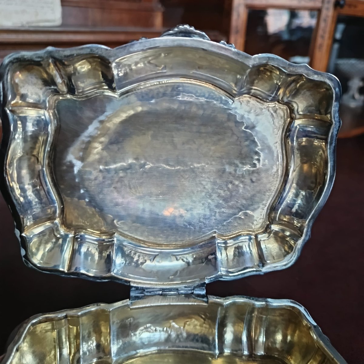 ANTICA SCATOLA PORTAGIOIE IN ARGENTO 800 DELLA PRIMA META' DEL XX SECOLO PERIODO DEL FASCIO-photo-2