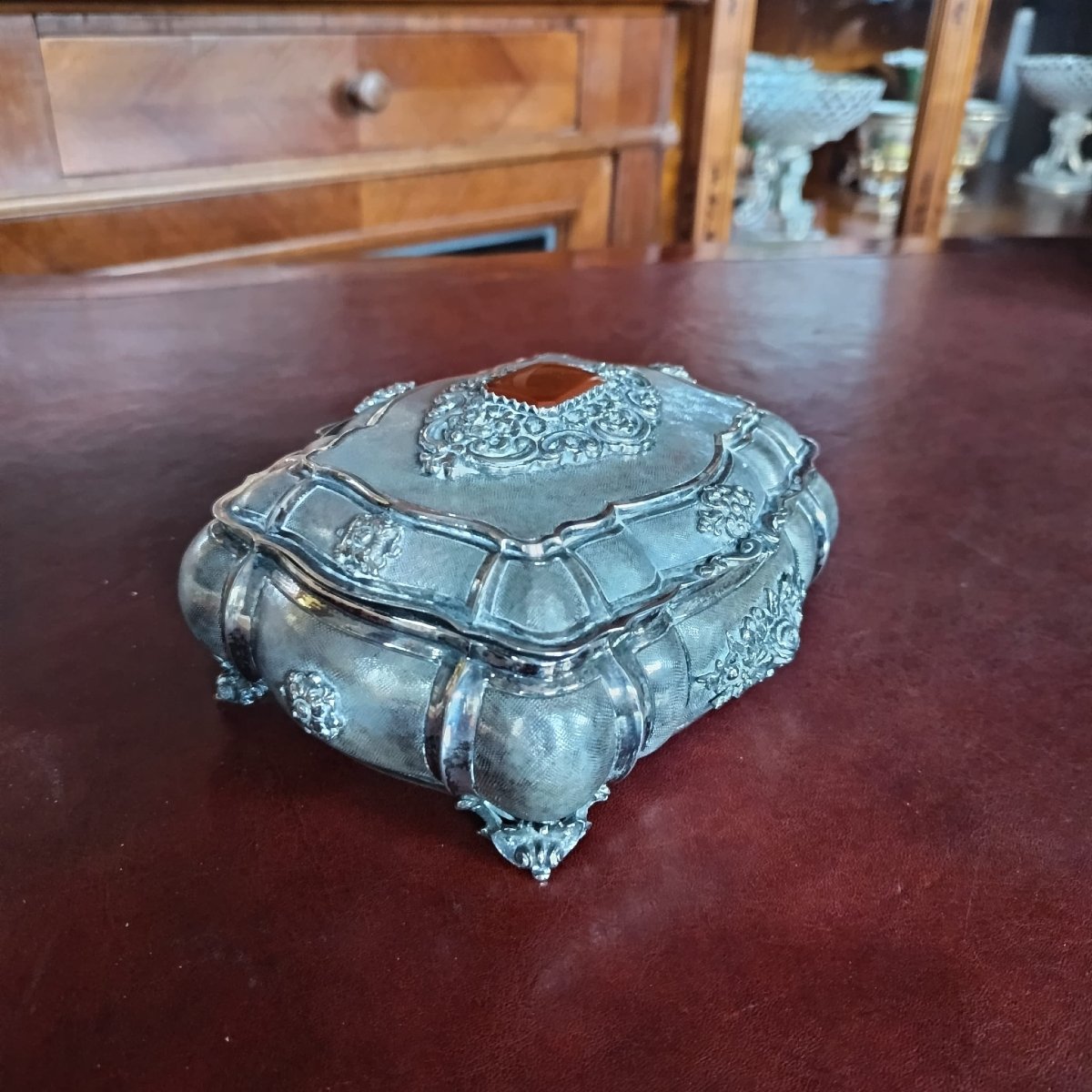 ANTICA SCATOLA PORTAGIOIE IN ARGENTO 800 DELLA PRIMA META' DEL XX SECOLO PERIODO DEL FASCIO-photo-4