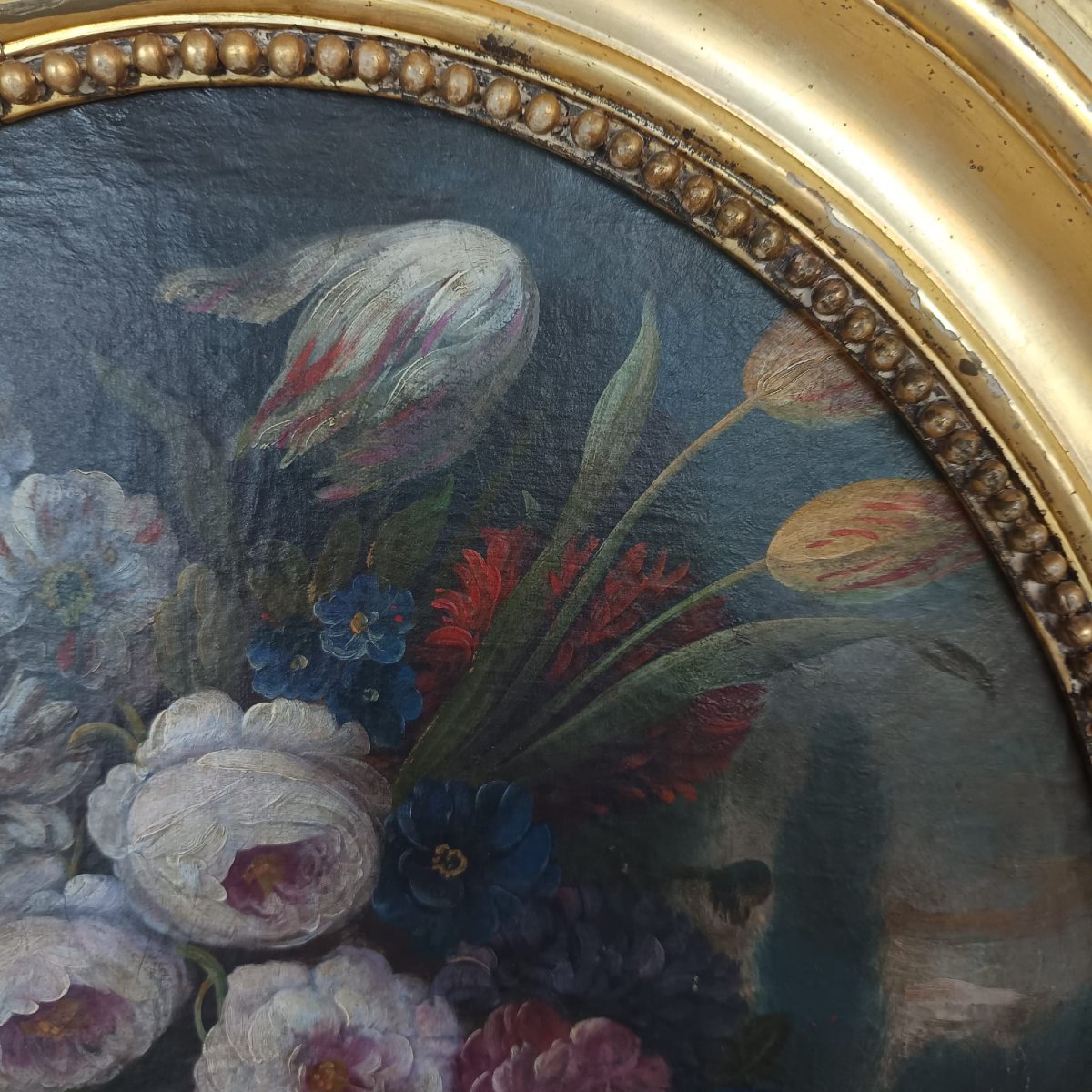 Dipinto olio su tela della fine del XVIII secolo raffigurante natura morta, dove si evidenzia l-photo-3