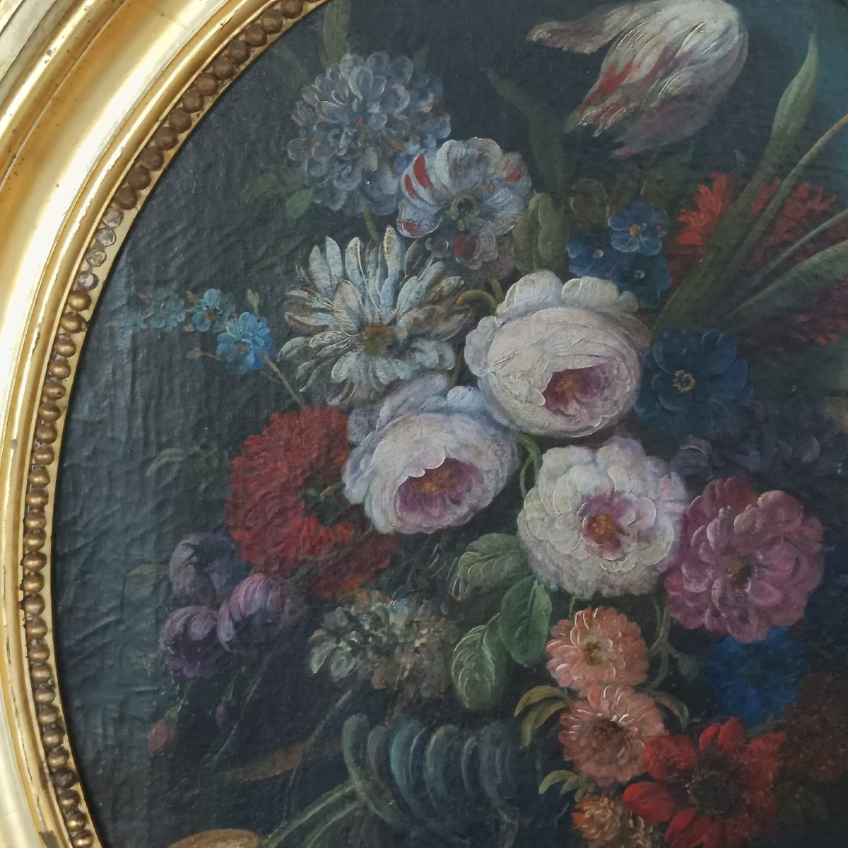 Dipinto olio su tela della fine del XVIII secolo raffigurante natura morta, dove si evidenzia l-photo-2