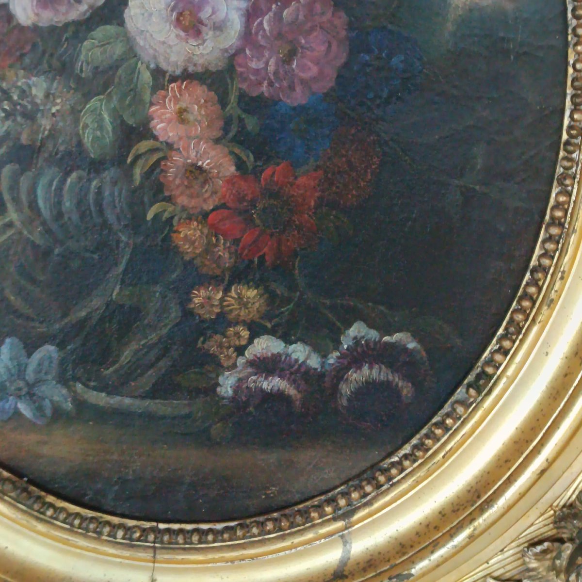 Dipinto olio su tela della fine del XVIII secolo raffigurante natura morta, dove si evidenzia l-photo-3