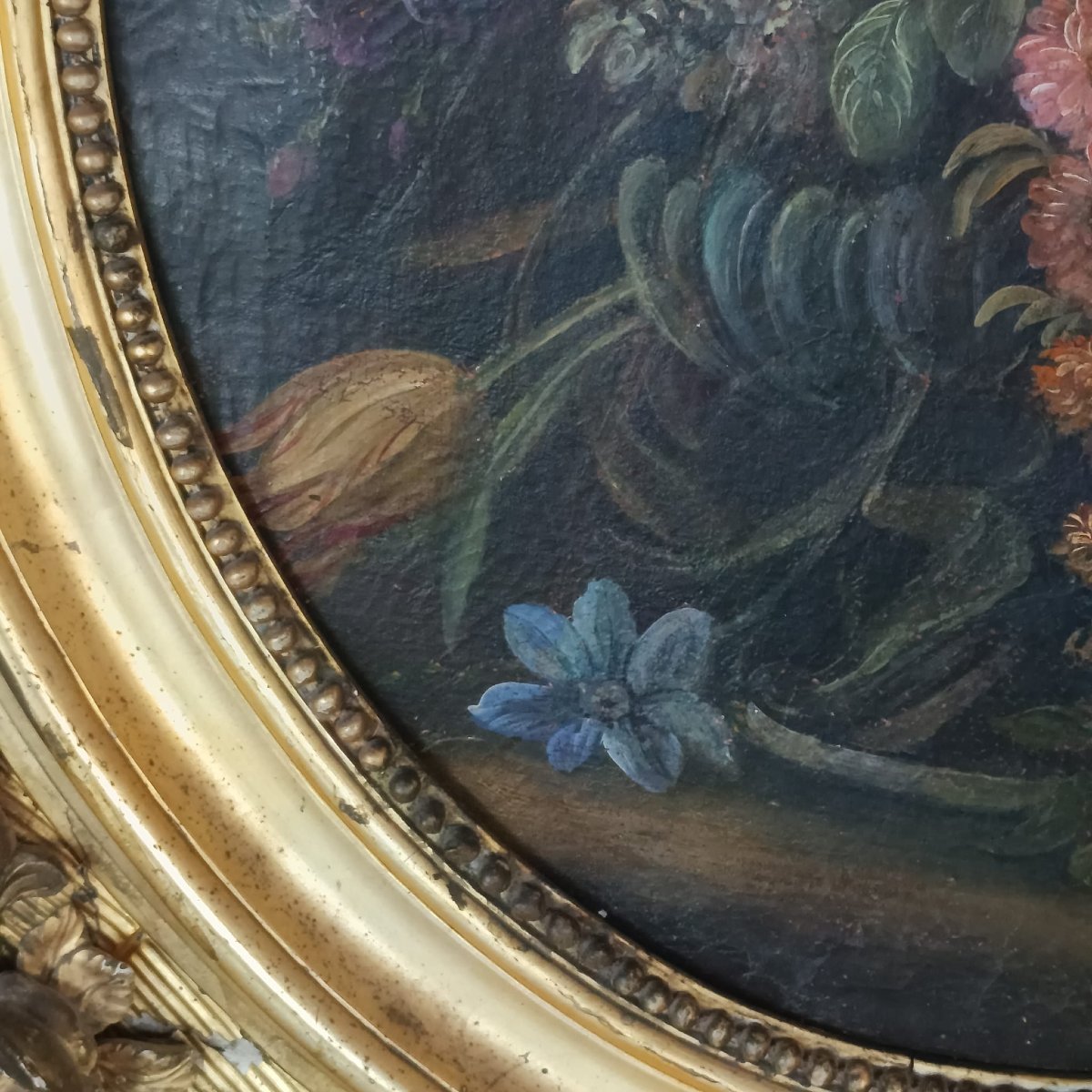 Dipinto olio su tela della fine del XVIII secolo raffigurante natura morta, dove si evidenzia l-photo-6