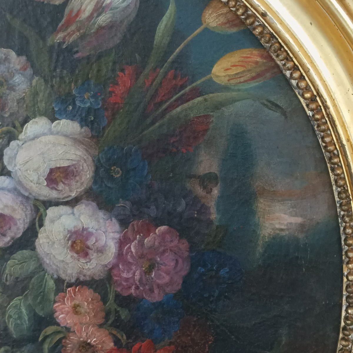 Dipinto olio su tela della fine del XVIII secolo raffigurante natura morta, dove si evidenzia l-photo-8