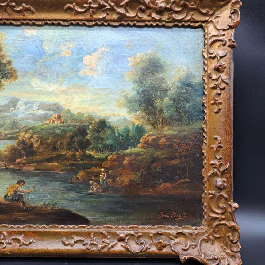 DIPINTO OLIO SU TELA DI JEAN ANTONY VERNET 1716-1775-photo-5