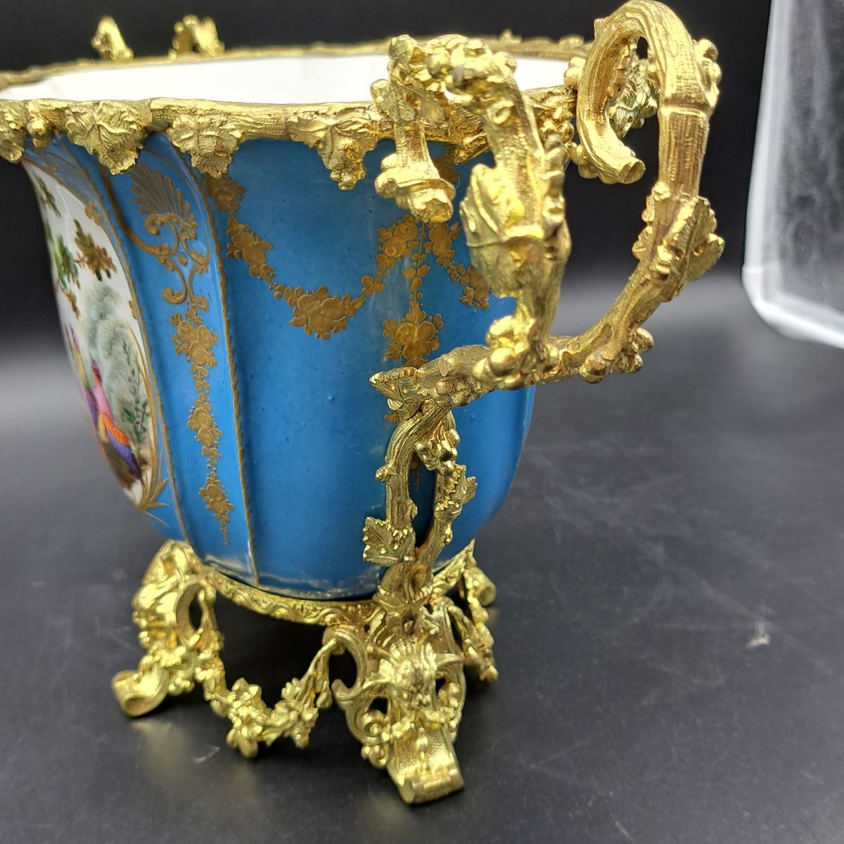 GRANDE COPPIA DI CENTROTAVOLA IN PORCELLANA DI SEVRES DEL XIX SECOLO.-photo-5