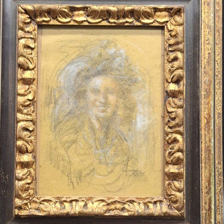 RITRATTO DI DONNA TECNICA MISTA TRA XIX E XX SECOLO FIRMATO ANTONIO MANCINI.-photo-2