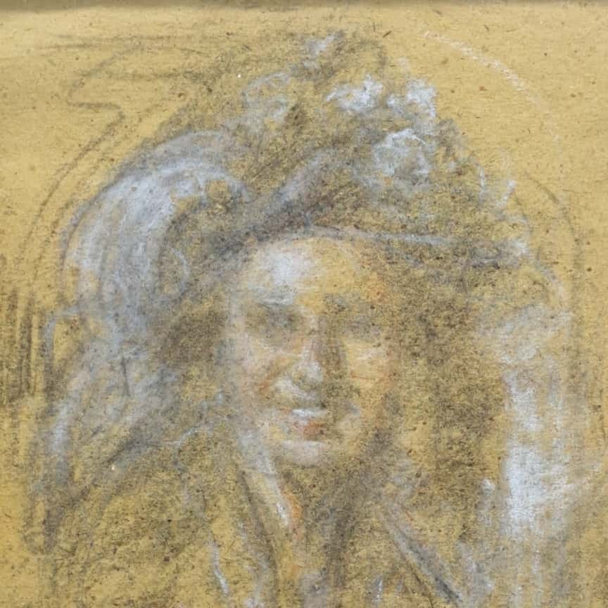 RITRATTO DI DONNA TECNICA MISTA TRA XIX E XX SECOLO FIRMATO ANTONIO MANCINI.-photo-3