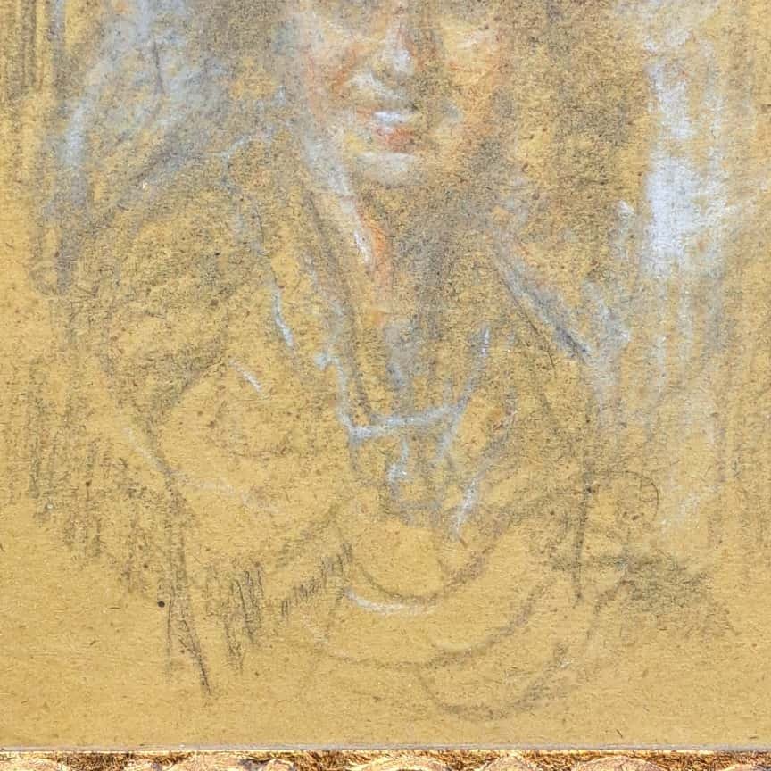 RITRATTO DI DONNA TECNICA MISTA TRA XIX E XX SECOLO FIRMATO ANTONIO MANCINI.-photo-1