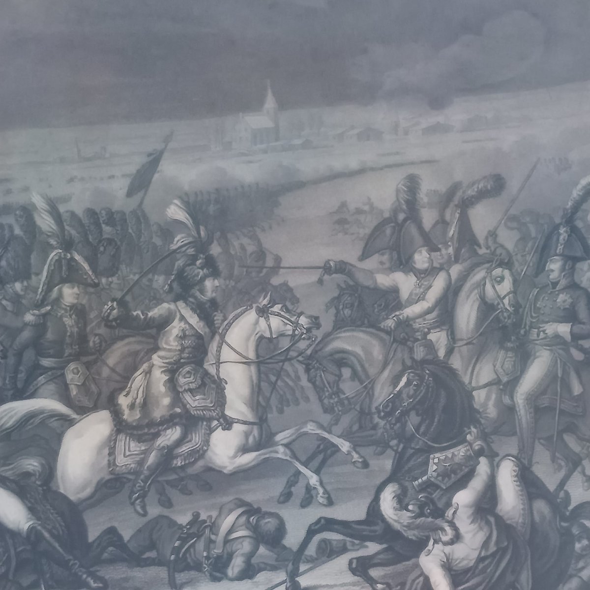 INCISIONE DELLA BATTAGLI DI EYLAU DI CARL VERNET INCISA DA J.J. WOLFF-photo-1