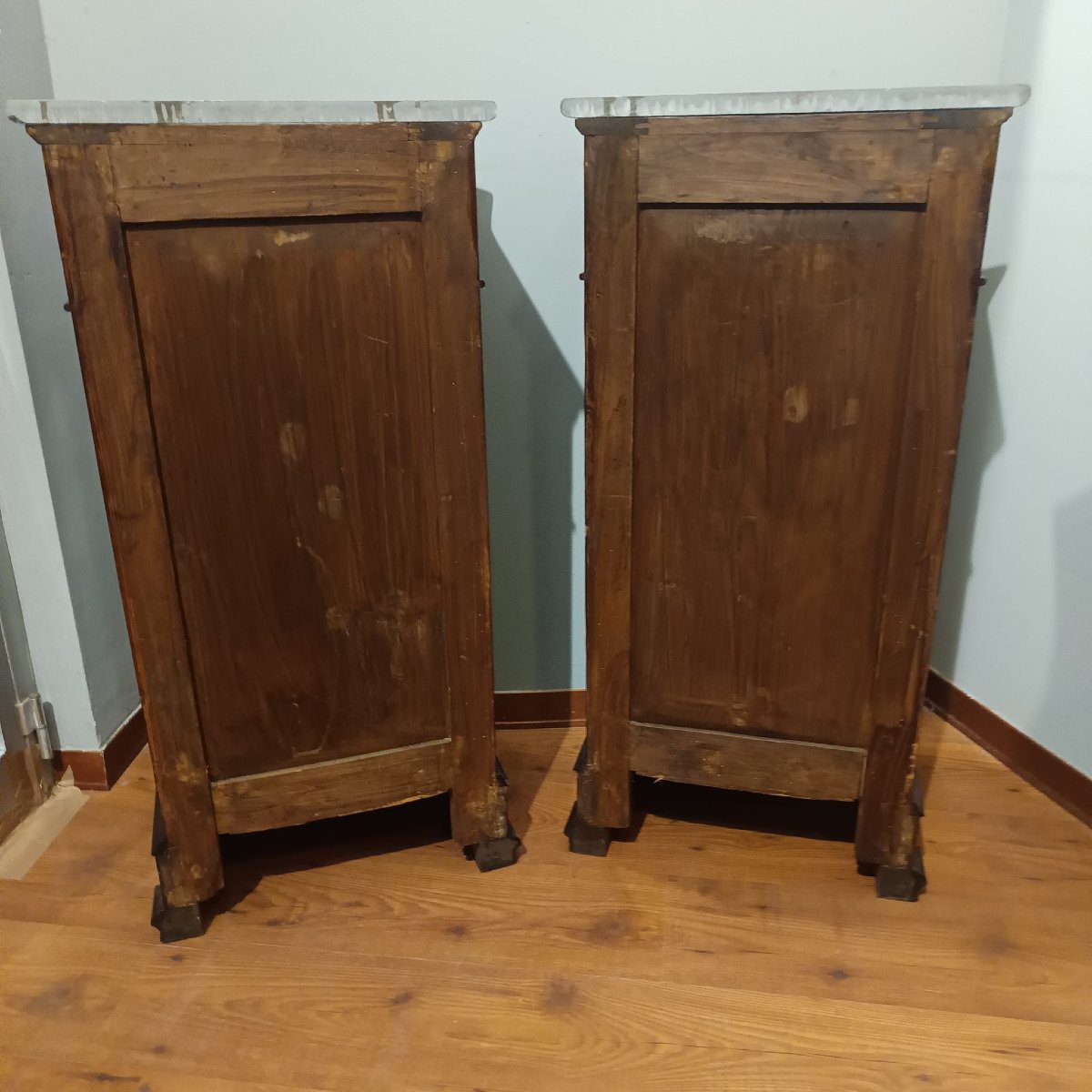 COPPIA DI COMODINI CARLO X SICILIANI IN PALISSANDRO PRIMA META' DEL XIX SECOLO-photo-7