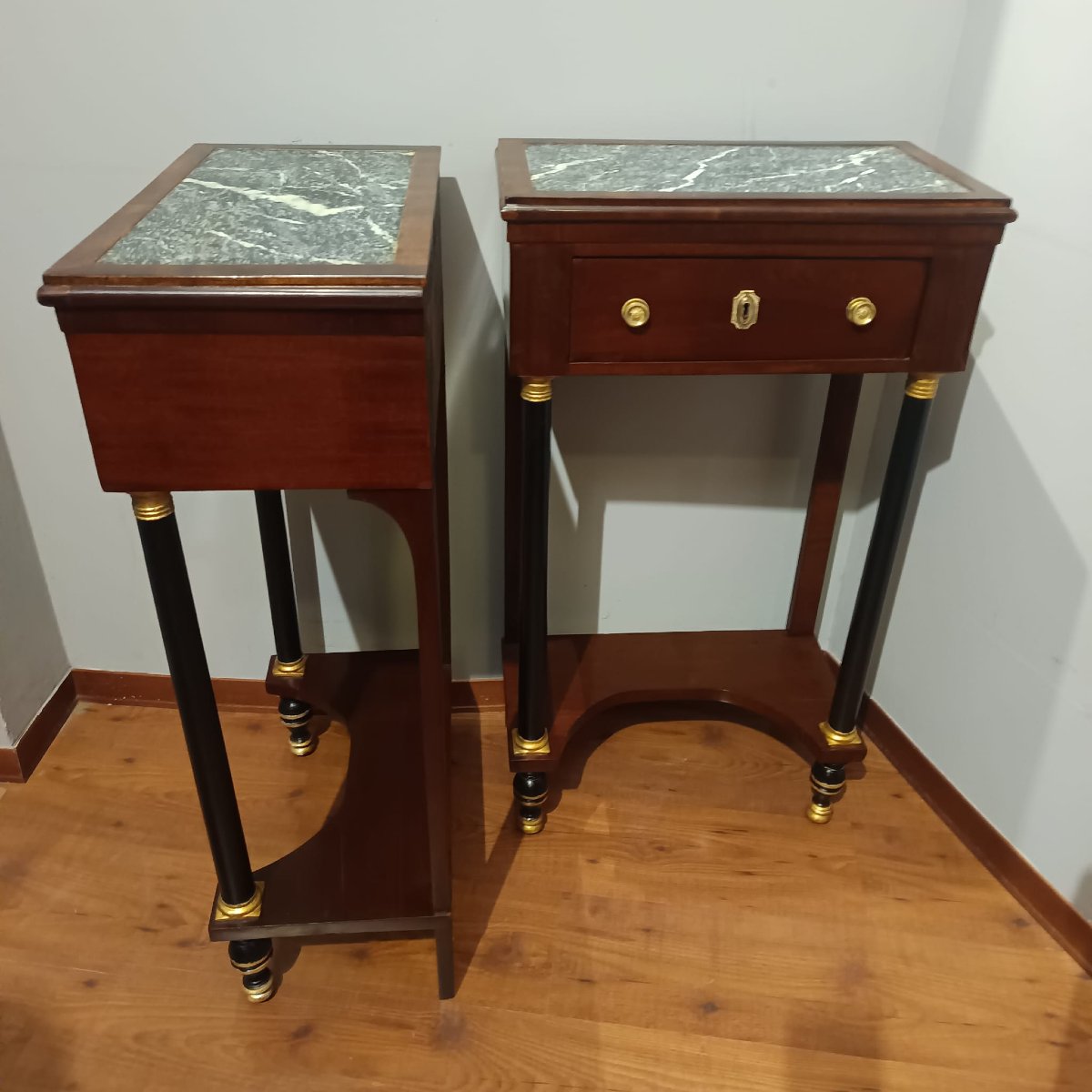 COPPIA DI COMODINI DIEPOCA IMPERO SICILIANI DEL XIX SECOLO-photo-2