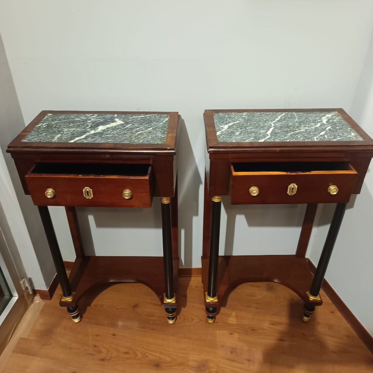 COPPIA DI COMODINI DIEPOCA IMPERO SICILIANI DEL XIX SECOLO-photo-3