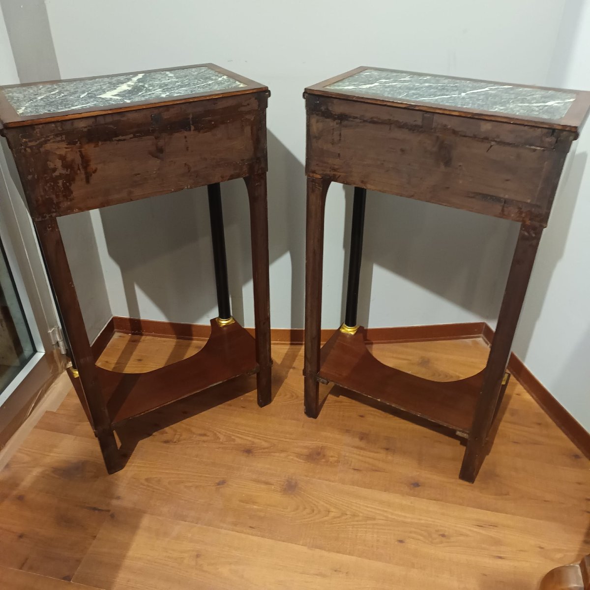 COPPIA DI COMODINI DIEPOCA IMPERO SICILIANI DEL XIX SECOLO-photo-1