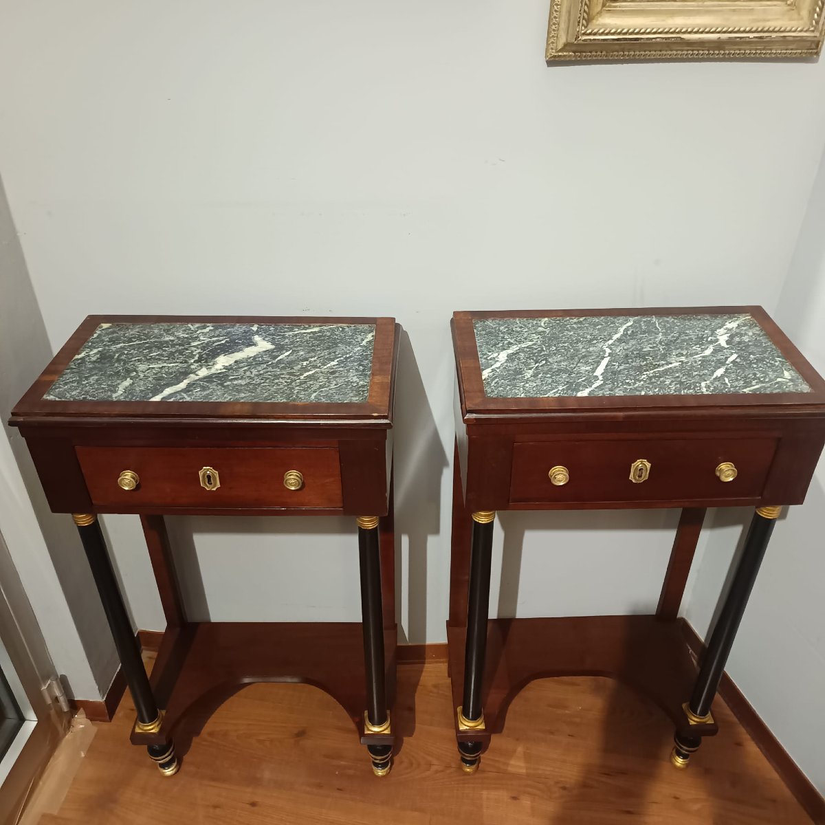 COPPIA DI COMODINI DIEPOCA IMPERO SICILIANI DEL XIX SECOLO-photo-5