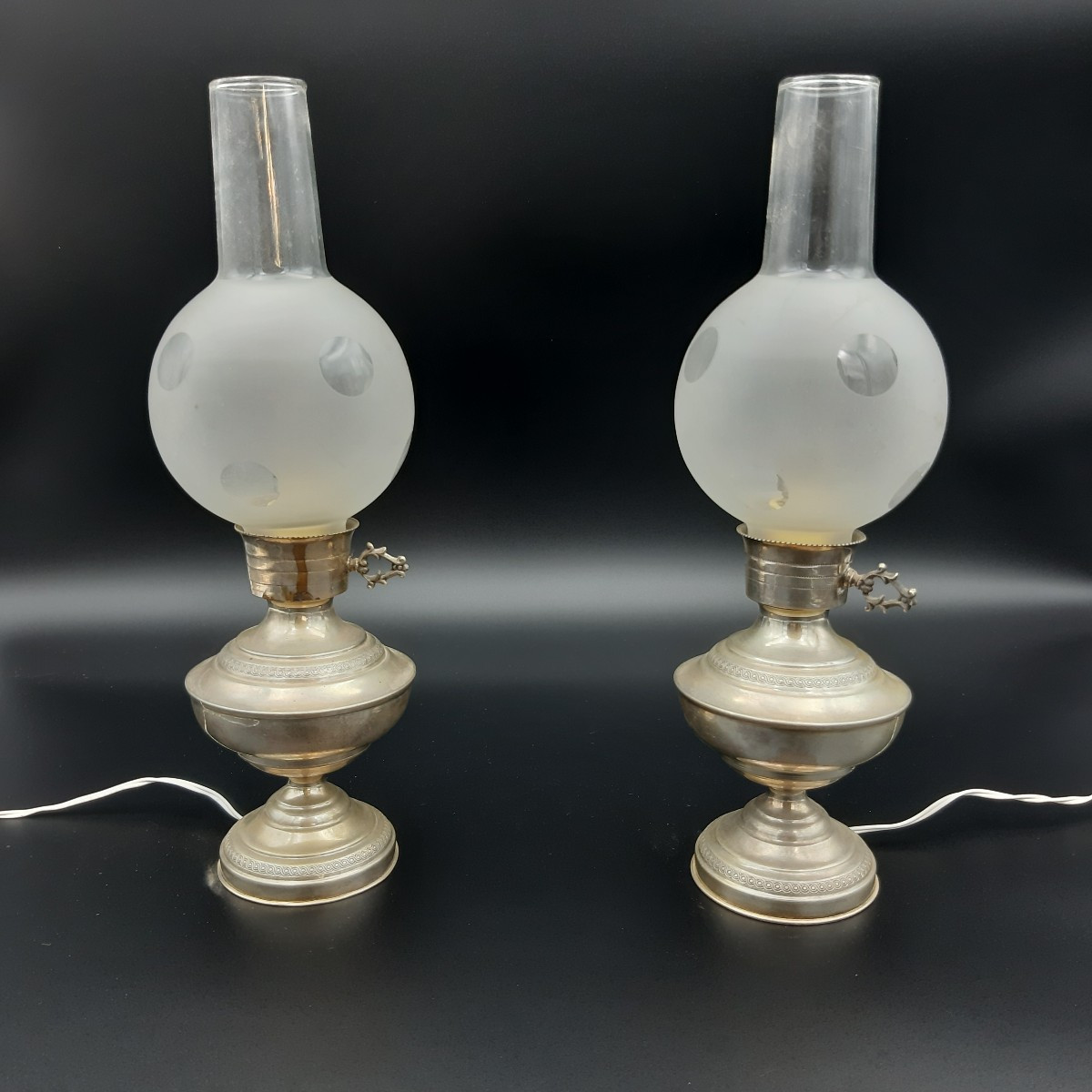 COPPIA DI LUMI IN ARGENTO 800