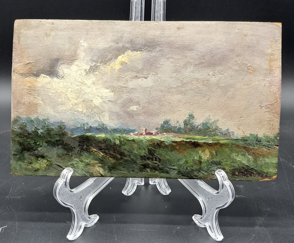 DIPINTO OLIO SU TAVOLA FIRMATO GIUSEPPE GHEDUZZI