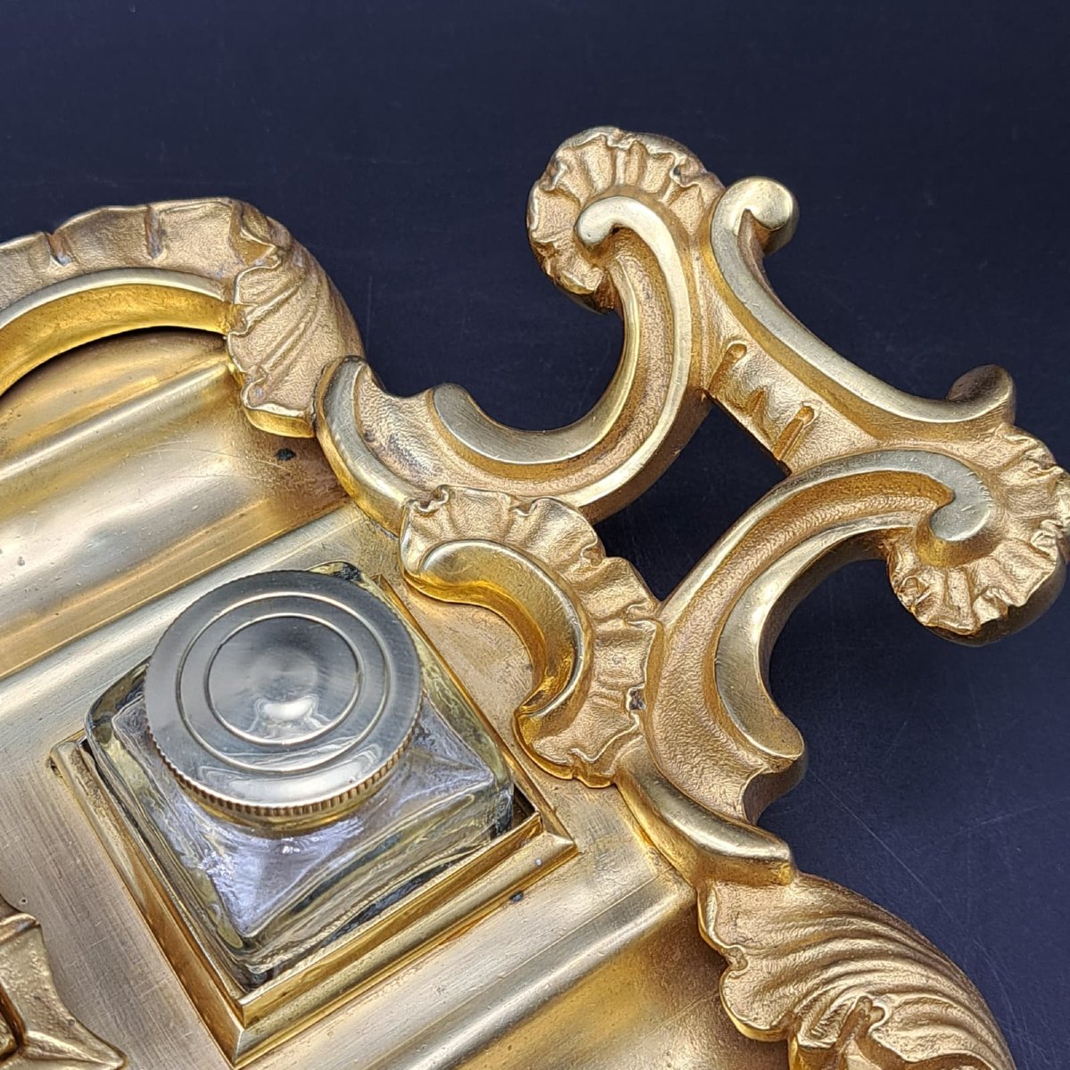 CALAMAIO IN BRONZO DORATO DI EPOCA CARLO X-photo-1