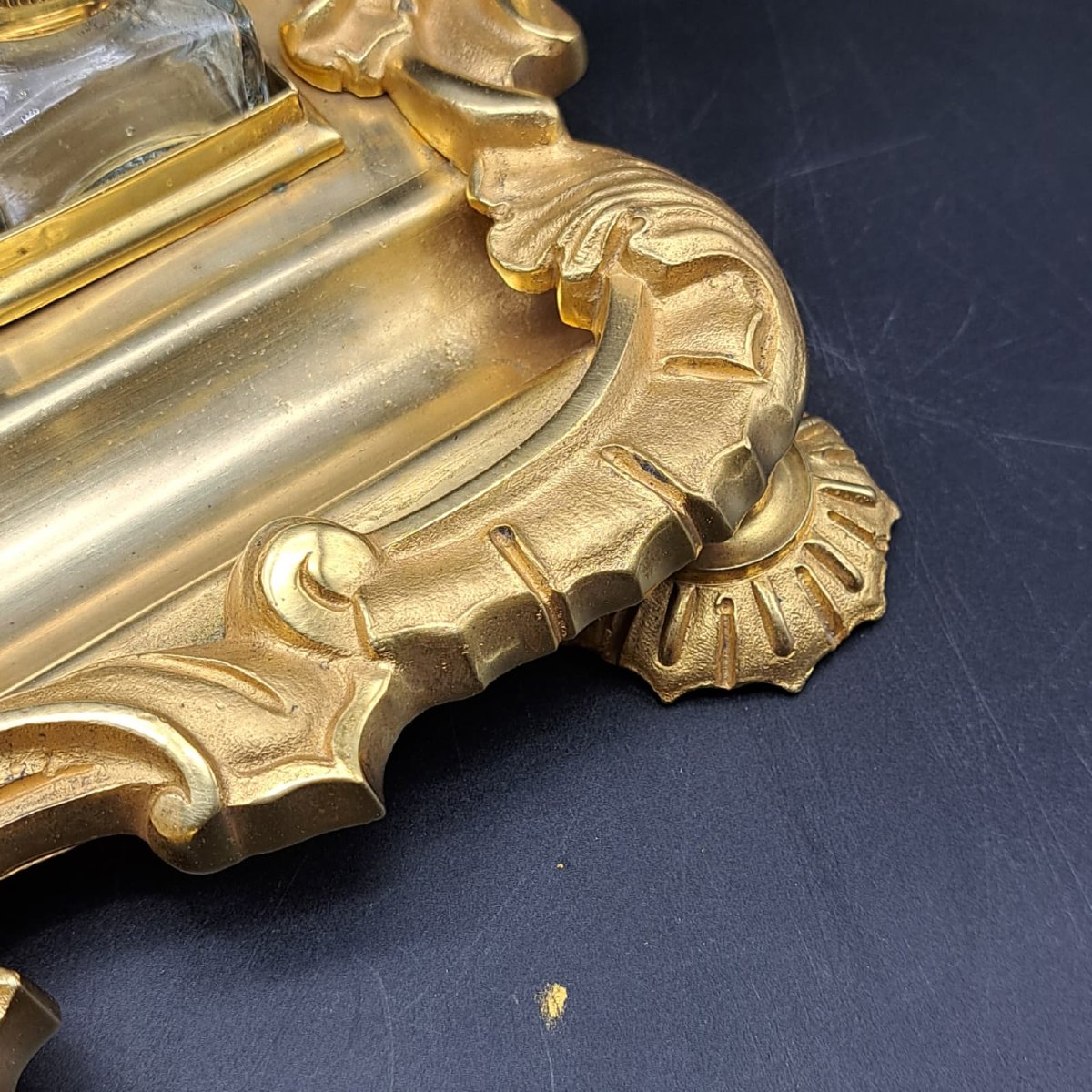 CALAMAIO IN BRONZO DORATO DI EPOCA CARLO X-photo-2