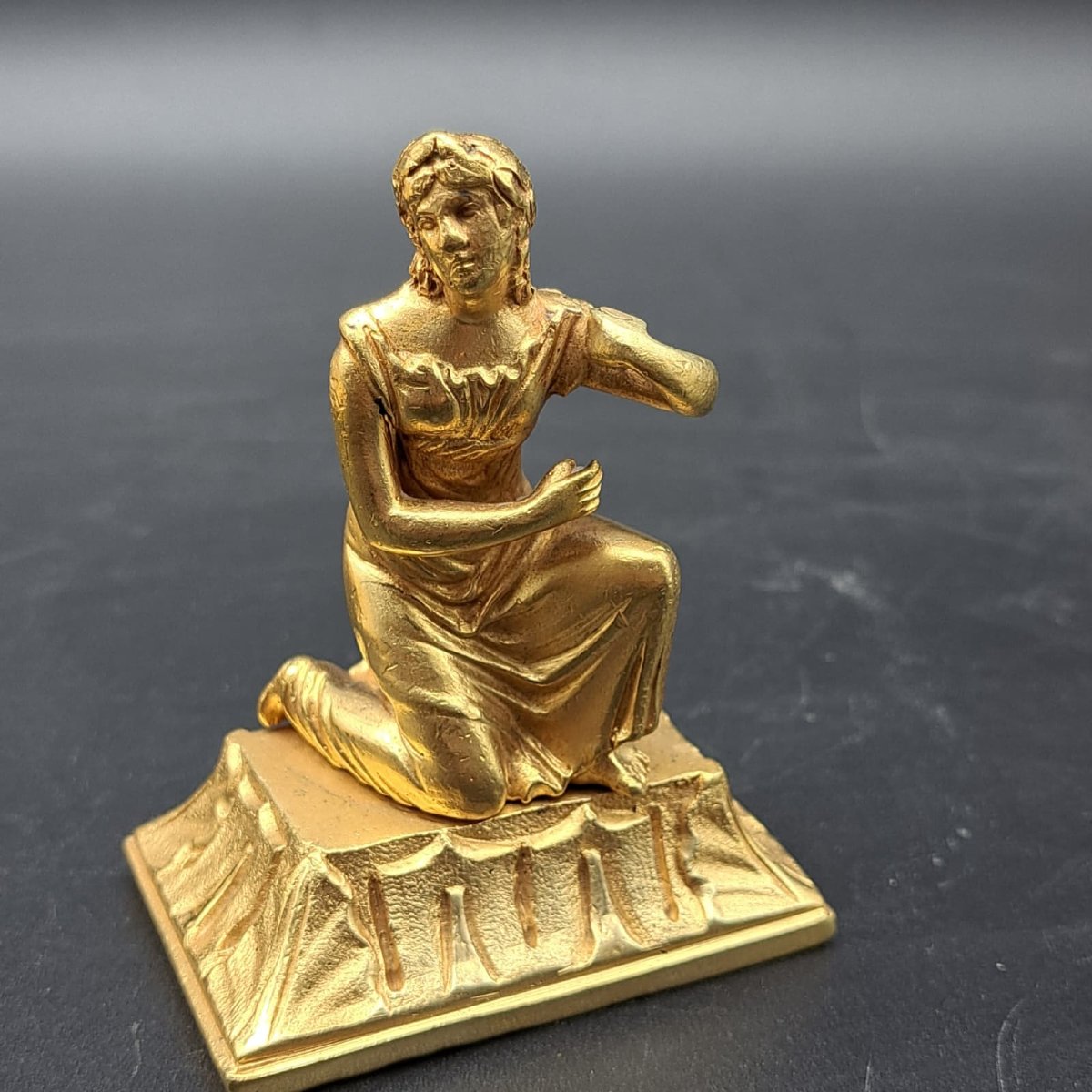 CALAMAIO IN BRONZO DORATO DI EPOCA CARLO X-photo-5