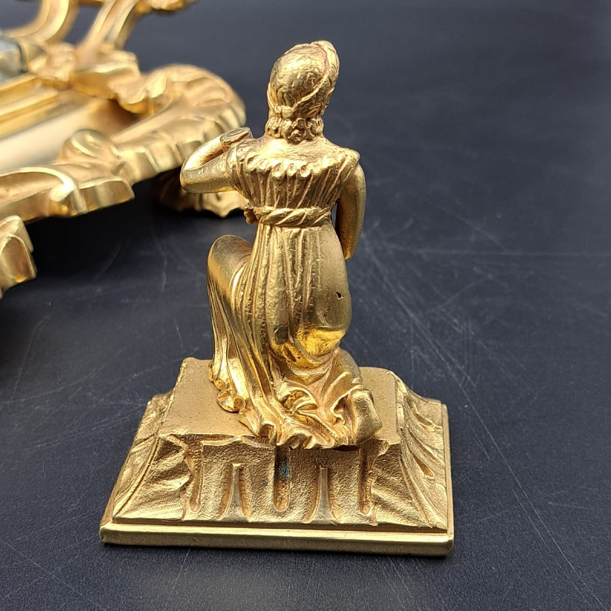 CALAMAIO IN BRONZO DORATO DI EPOCA CARLO X-photo-6