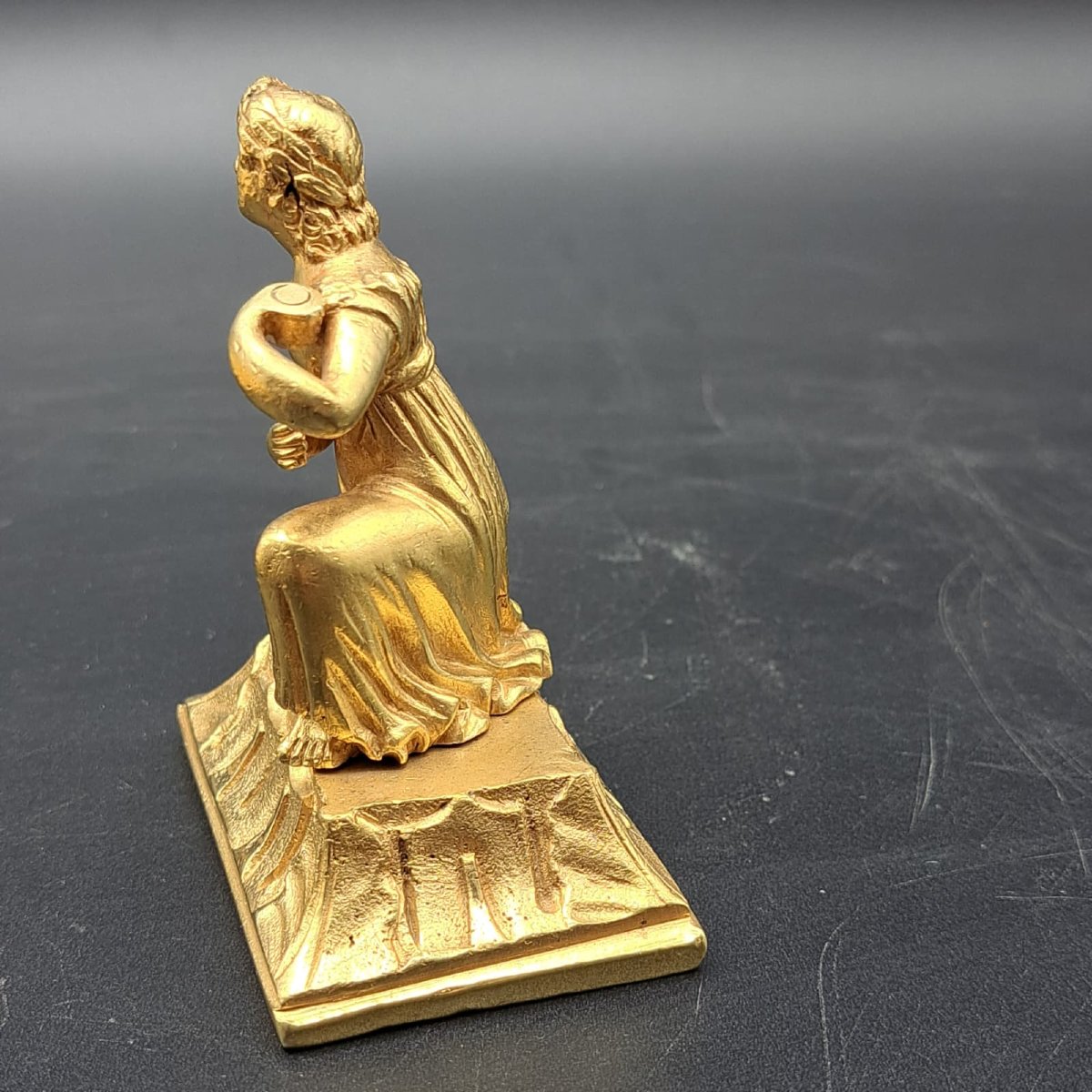 CALAMAIO IN BRONZO DORATO DI EPOCA CARLO X-photo-8