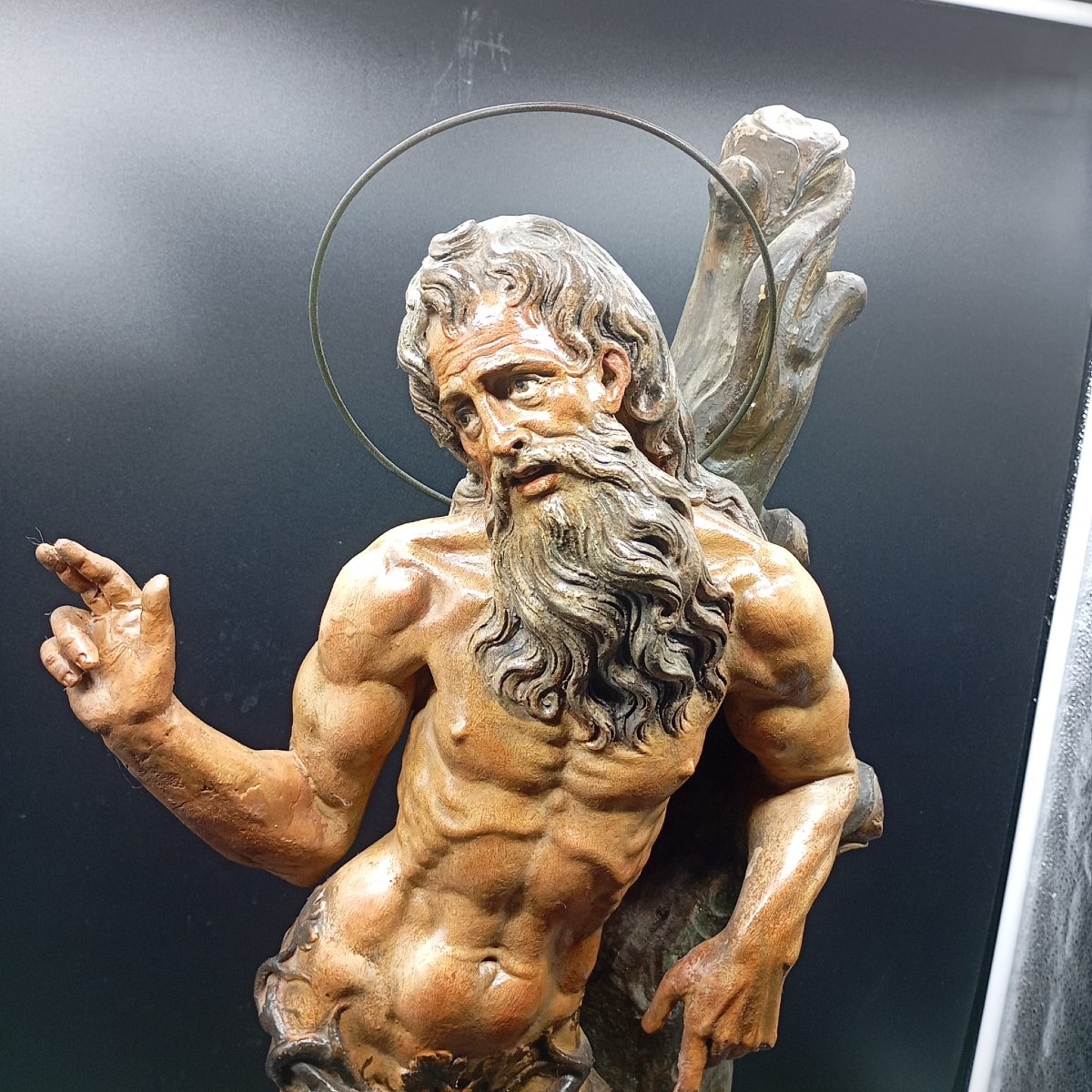 GRANDE SCULTURA I TERRACOTTA POLICROMA DELLA FINE DEL XVII INIZI DEL XVIII SECOLO-photo-2