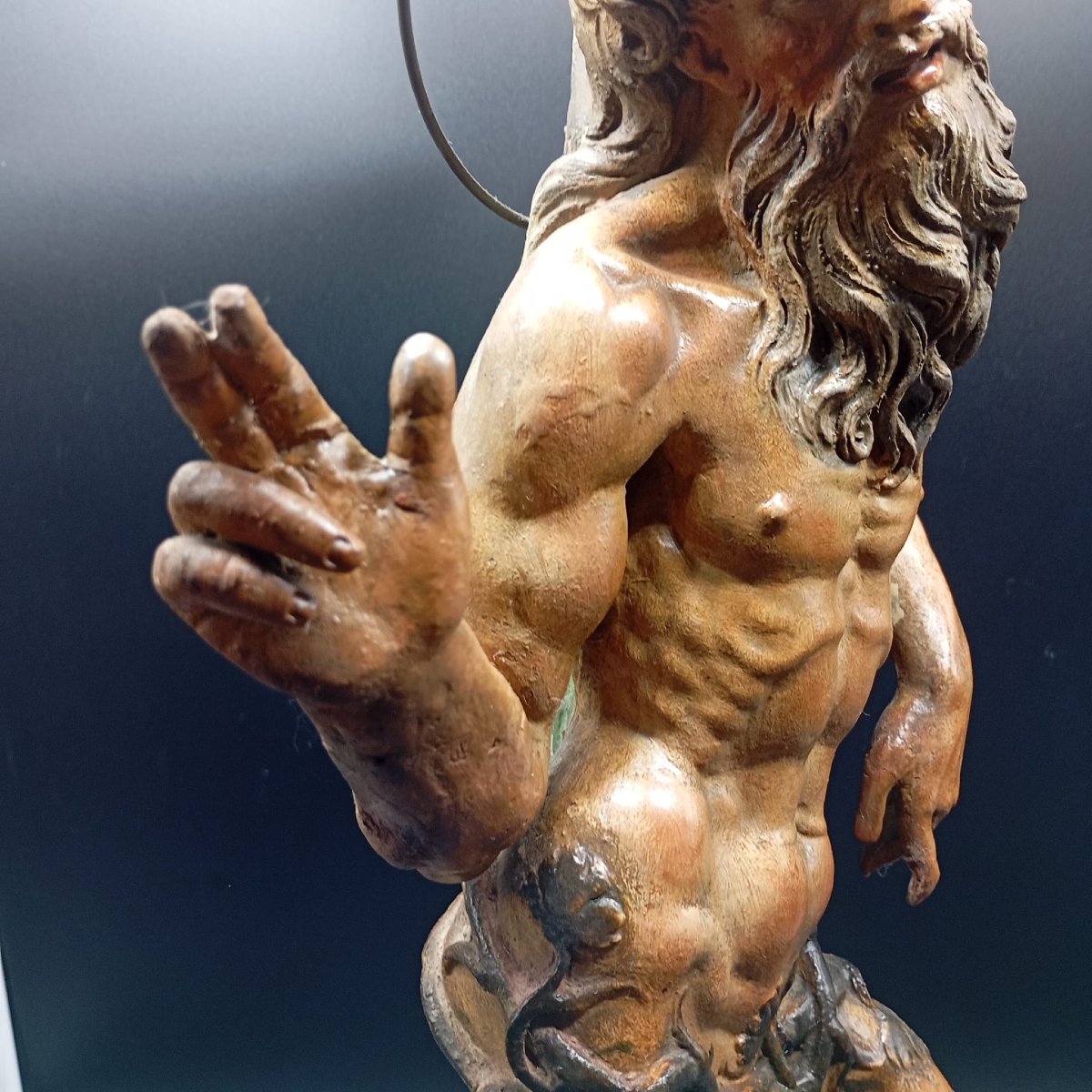 GRANDE SCULTURA I TERRACOTTA POLICROMA DELLA FINE DEL XVII INIZI DEL XVIII SECOLO-photo-3