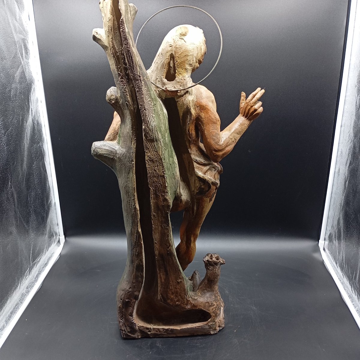 GRANDE SCULTURA I TERRACOTTA POLICROMA DELLA FINE DEL XVII INIZI DEL XVIII SECOLO-photo-1