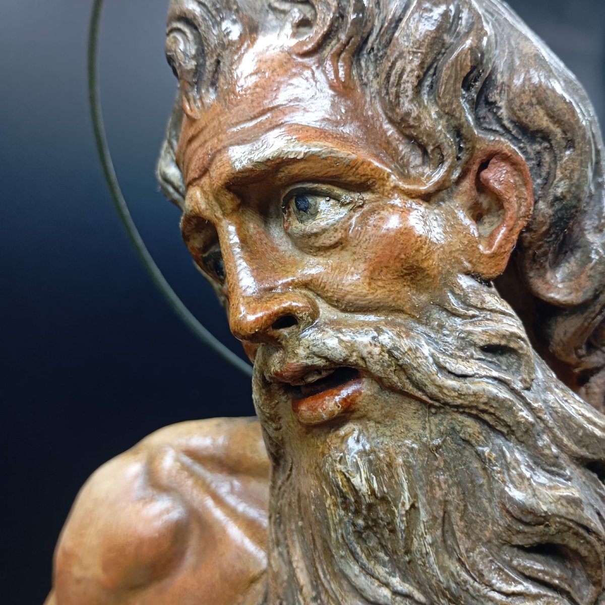 GRANDE SCULTURA I TERRACOTTA POLICROMA DELLA FINE DEL XVII INIZI DEL XVIII SECOLO-photo-2