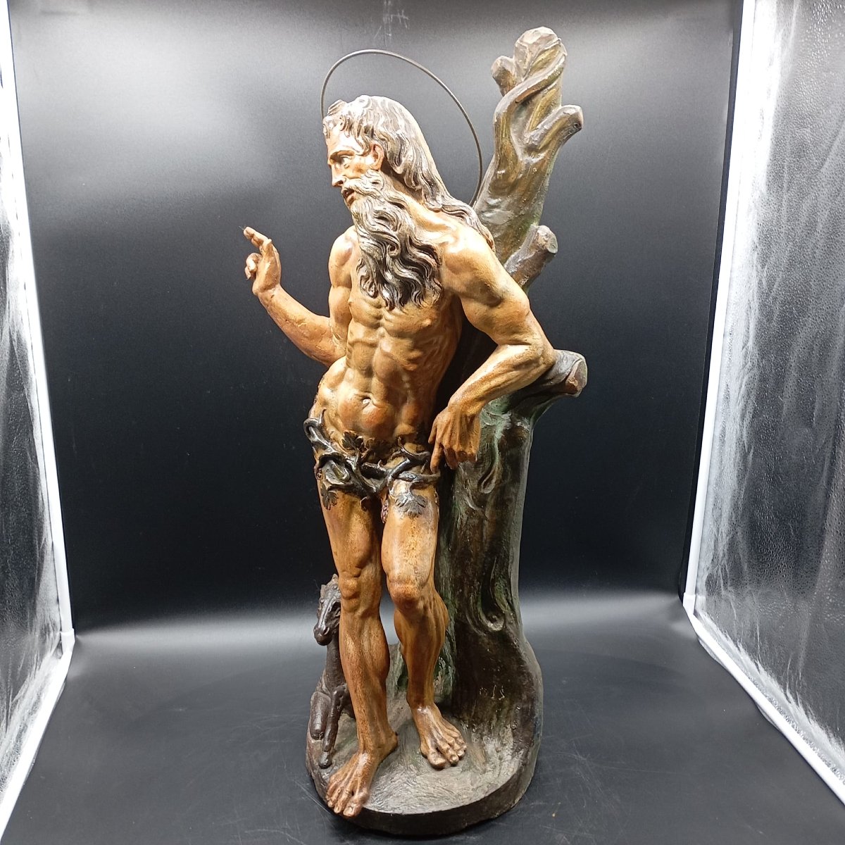 GRANDE SCULTURA I TERRACOTTA POLICROMA DELLA FINE DEL XVII INIZI DEL XVIII SECOLO-photo-3