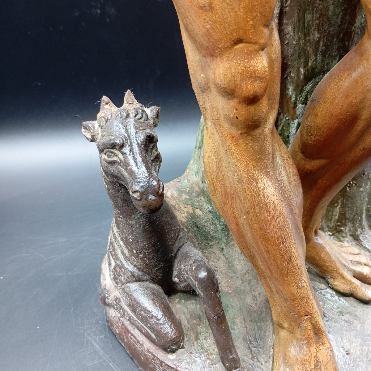 GRANDE SCULTURA I TERRACOTTA POLICROMA DELLA FINE DEL XVII INIZI DEL XVIII SECOLO-photo-6