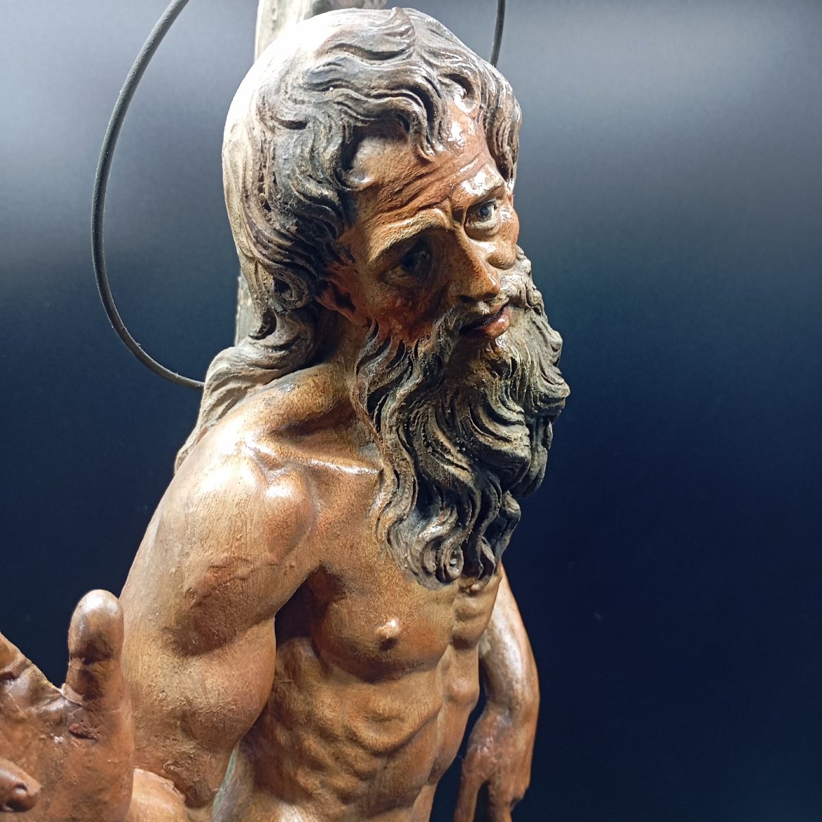 GRANDE SCULTURA I TERRACOTTA POLICROMA DELLA FINE DEL XVII INIZI DEL XVIII SECOLO-photo-7