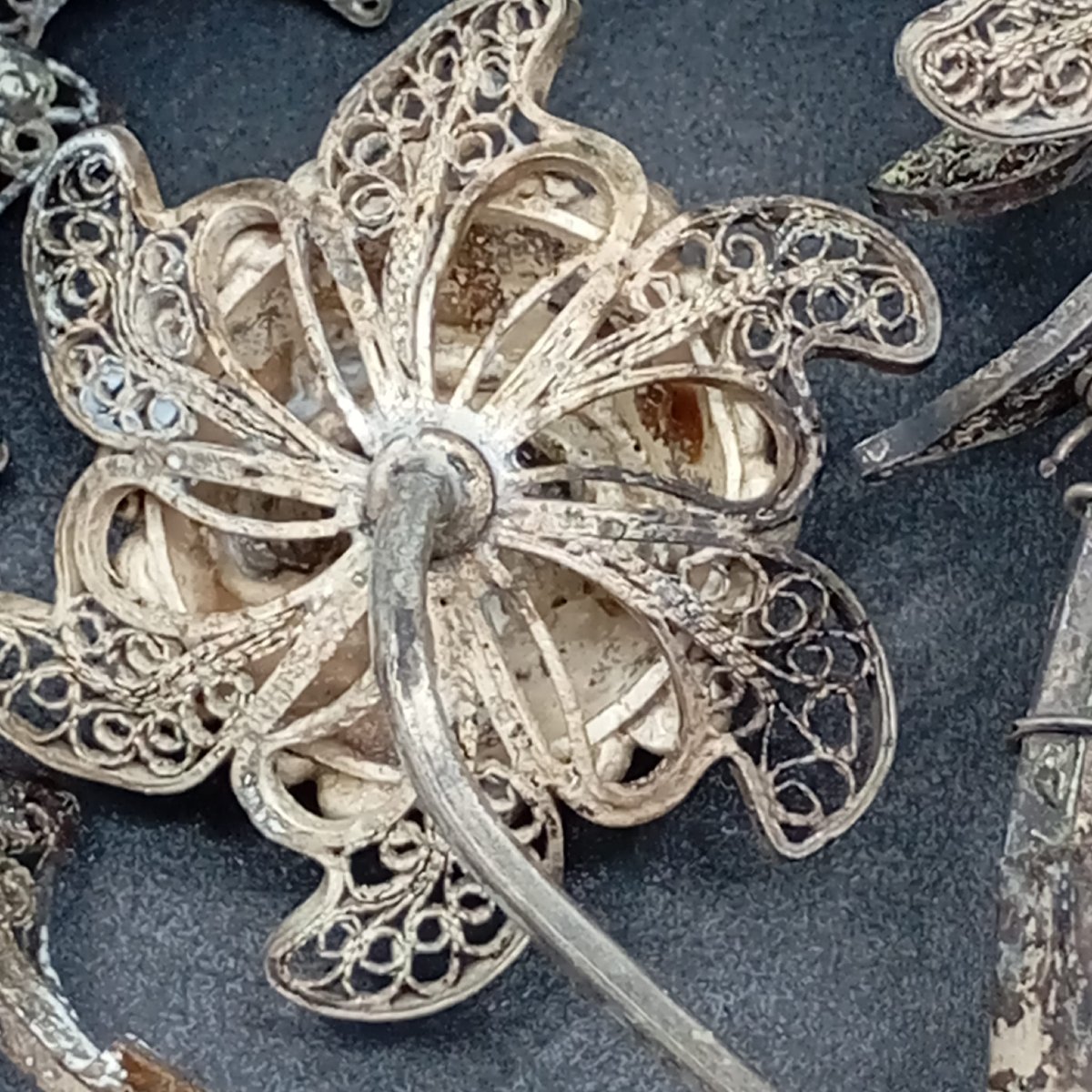 CAPEZZALE IN FILIGRA D'ARGENTO CON PICCOLO DIPINTO RAFFIGURANTE SANTA ROSALIA-photo-8