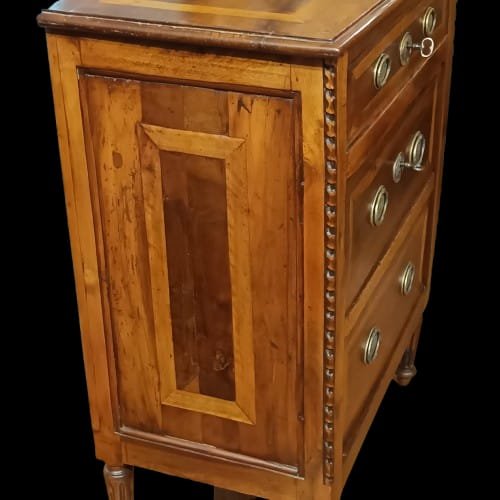 COPPIA DI COMODINI DI EPOCA LUIGI XVI FINE DEL XVIII SECOLO-photo-3